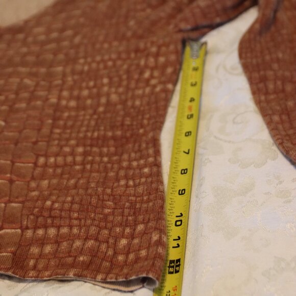 Vintage Talbots V-Neck Cashmere Silk Blend Animal Print Sweater Size Large - Picture 8 of 13